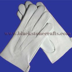 White Leather Masonic Gloves