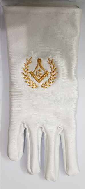  White Lycra Masonic Gloves