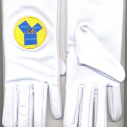 White Lycra Masonic Gloves